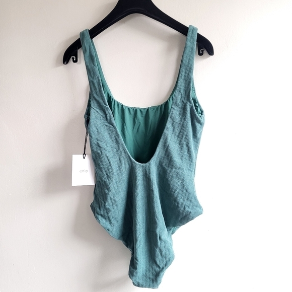 New Onia Rachel Jacquard Towel Terry Deep Sea One Piece Swimsuit NWT Small - Picture 8 of 11